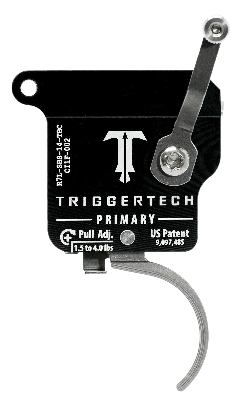 TriggerTech Primary Remington 700 1.5-4 lb Single-Stage Traditional Curved Trigger w/ Bolt Release - Left Hand - Stainless
