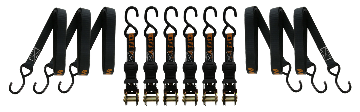 Walkers Game Ear MUDDY 1" x 14" Durable Ratchet Strap 6-Pack