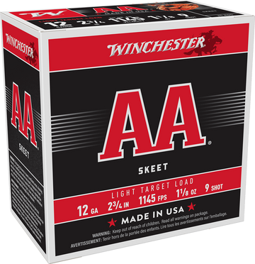 Winchester Ammo AA Light Target 12 Gauge 2.75" 1-1/8 oz #9 Shot 25 Rd - Box or Case