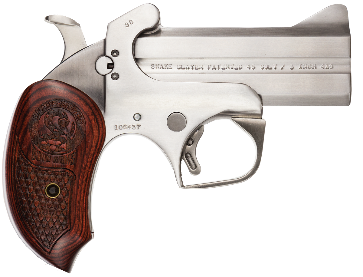 Bond Arms Snakeslayer Original 45 Colt/410 Bore 3.50" 2rd Break-Action Pistol - Stainless w/Rosewood Grips