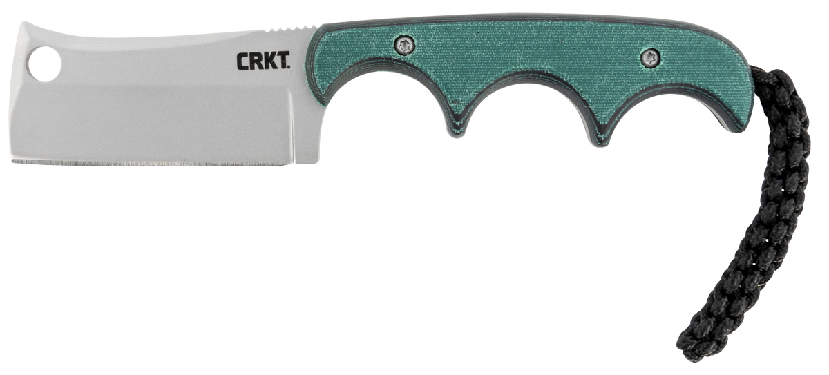Columbia River 2383 Minimalist 2.13" Cleaver Plain Bead Blasted 5Cr15MoV SS Green Resin Infused Fiber Handle Fixed
