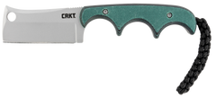 Columbia River 2383 Minimalist 2.13" Cleaver Plain Bead Blasted 5Cr15MoV SS Green Resin Infused Fiber Handle Fixed