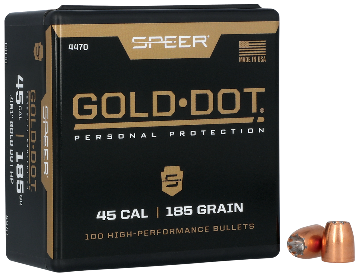 Speer Gold Dot Personal Protection 45 Cal 185gr Hollow Point - 100/Box