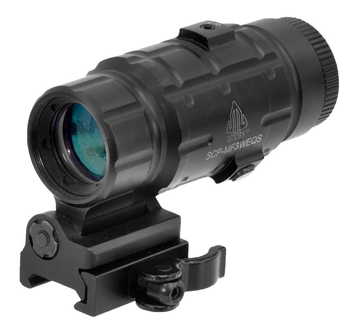UTG SCP-MF3WEQS 3x Magnifier w/Flip-to-Side QD Mount Black Anodized