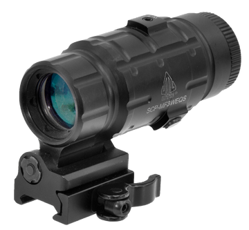 UTG SCP-MF3WEQS 3x Magnifier w/Flip-to-Side QD Mount Black Anodized