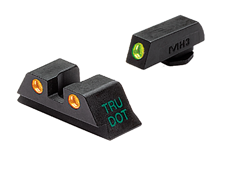 Meprolight Tru-Dot Night Sight Set Green Tritium Front/Orange Tritium Rear for Glock 17/19/22/23/24/25/28/31/32/33/34/35/37/38/39