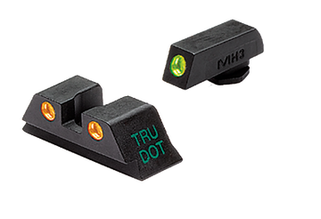 Meprolight Tru-Dot Night Sight Set Green Tritium Front/Orange Tritium Rear for Glock 17/19/22/23/24/25/28/31/32/33/34/35/37/38/39