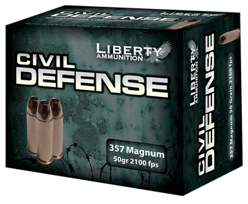 Liberty Ammunition Civil Defense 357 Mag 50 gr Hollow Point - Box or Case