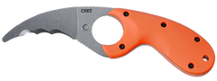 Columbia River CRKT Bear Claw 2.39" Fixed Hawkbill Veff Serrated AUS-8A Stonewashed Blaze Orange GRN
