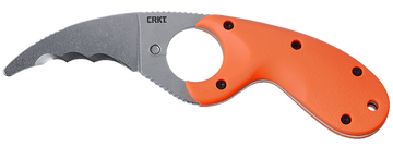 Columbia River CRKT Bear Claw 2.39" Fixed Hawkbill Veff Serrated AUS-8A Stonewashed Blaze Orange GRN