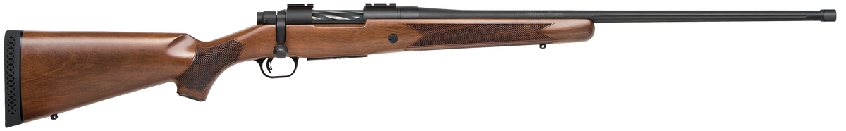 Mossberg Patriot 7mm PRC 24" 3+1 Bolt-Action Rifle - Matte Blued Fluted Threaded Barrel, Walnut Fixed Stock