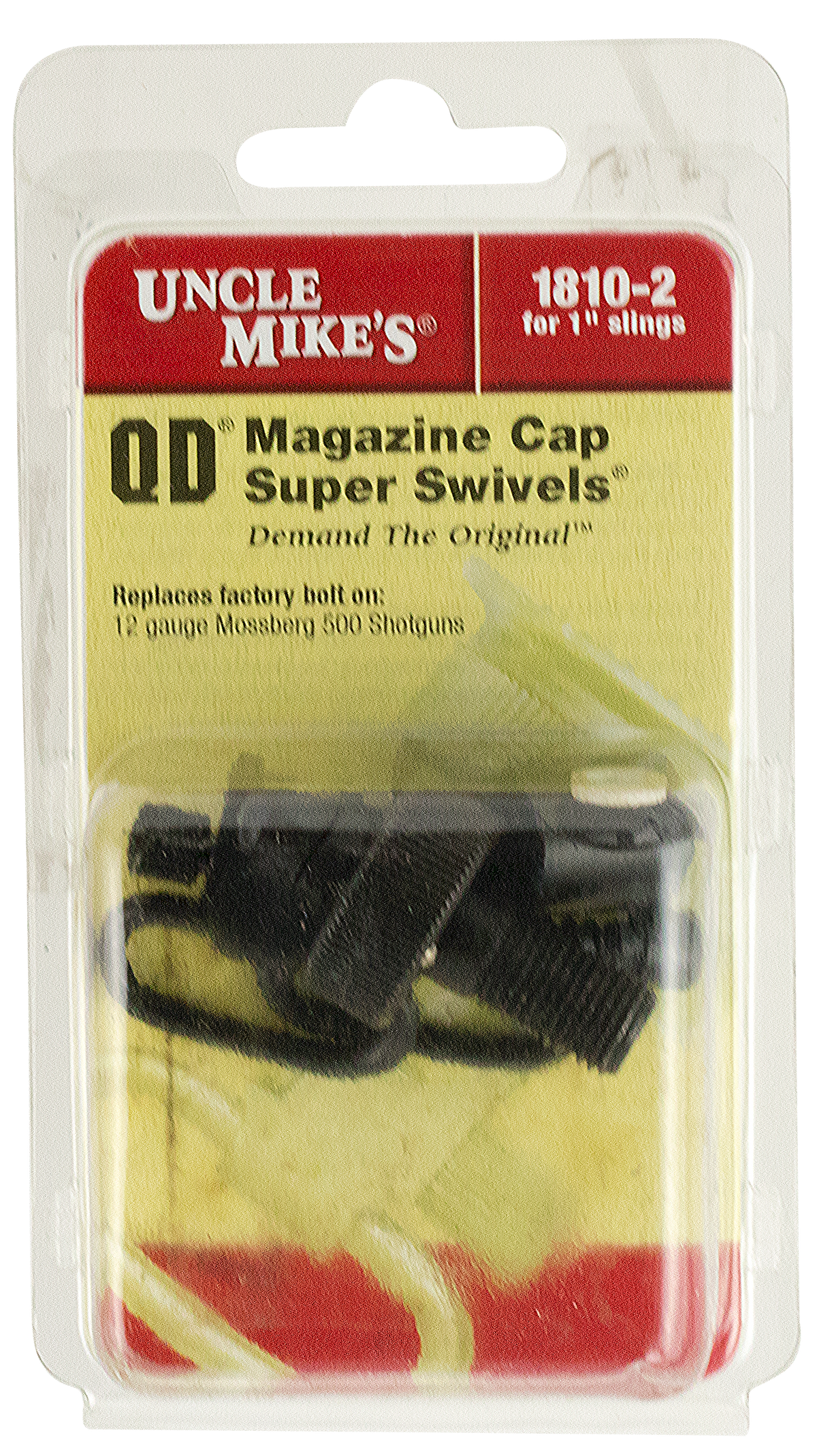 Uncle Mike's 18102 Mag Cap Swivel Set 12 Gauge Mossberg 500 1" Loop Blued Steel Quick Detach