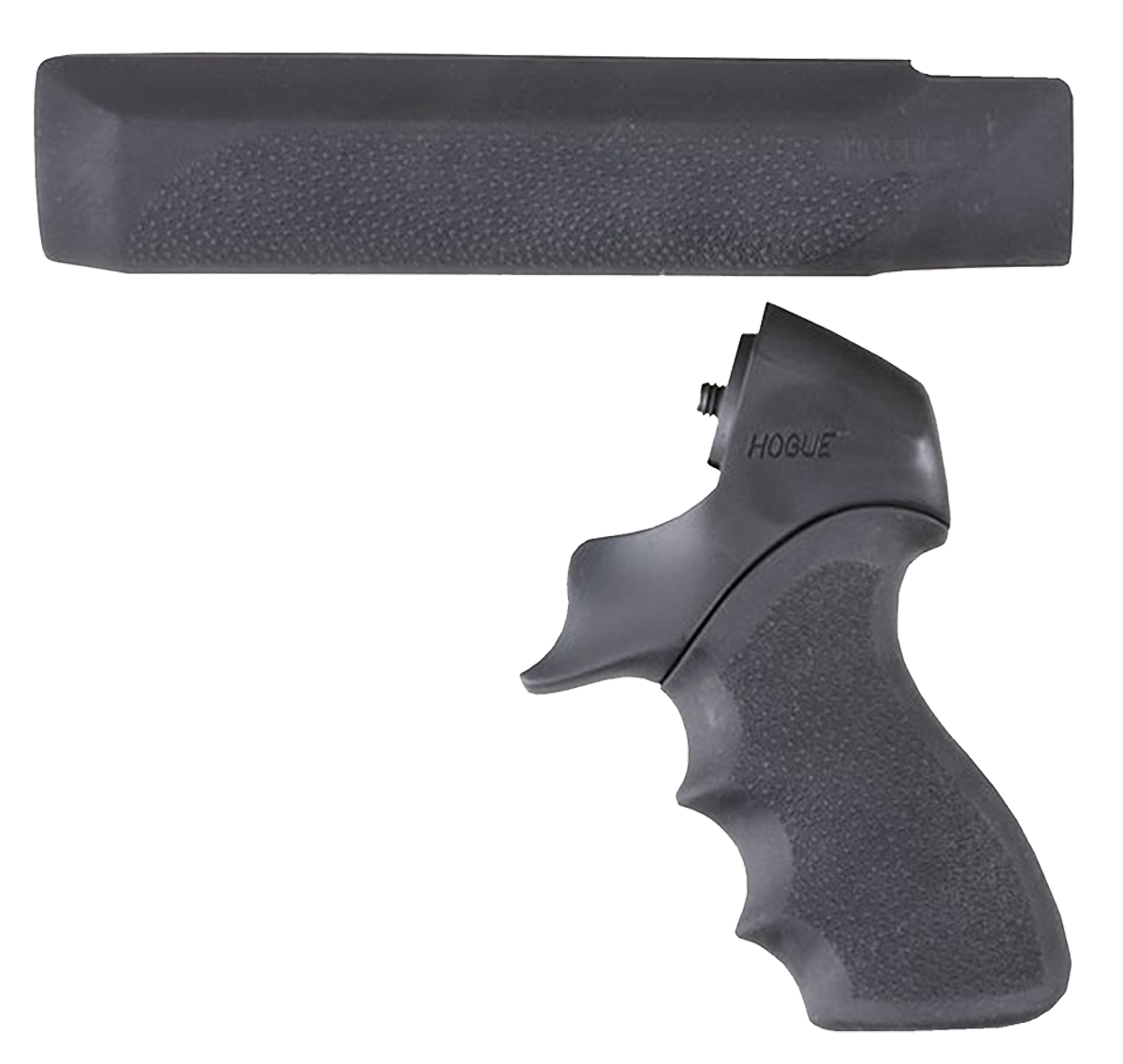 Hogue 05015 OverMolded Tamer Pistol Grip & Forend Black Rubber w/ Finger Grooves for Mossberg 500 12 Gauge