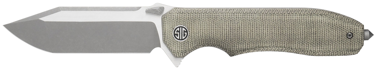 Eikonic Knife Company Validus 3.78" Modified Tanto Plain M390 Green Micarta Folding Knife