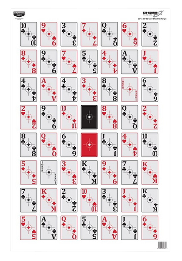 Birchwood Casey 37028 EZE-Scorer 23" x 35" Playing Cards Paper Hanging Target 100 Per Pack