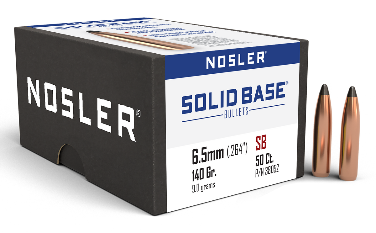 Nosler Solid Base 6.5mm 140gr Soft Point Reloading Bullets - 50/Box