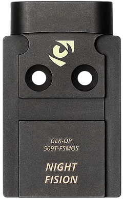 Night Fision Optic Adapter Plate Holosun 509T Footprint Black Nitride Stainless Steel - Fits Glock Full Size/Compact MOS