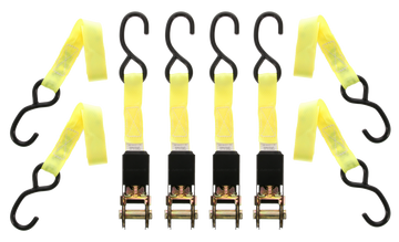 Muddy 1" x 10' Standard Duty Hi-Vis Ratchet Strap 4-Pack