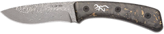 Browning Rock 3.50" Fixed Drop Point Damascus Plain Edge Carbon Fiber Handle Knife - 2025 Medallion