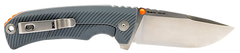 S.O.G Tellus FLK 3.65" Folding Clip Point Plain Stonewashed Cryo 440C SS Wolf Gray GRN Handle