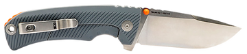 S.O.G Tellus FLK 3.65" Folding Clip Point Plain Stonewashed Cryo 440C SS Wolf Gray GRN Handle