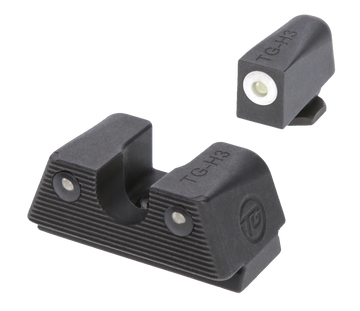 TruGlo Tritium X Glock Low Night Sight Set - White Outline Front / Green Rear - Black Nitride Fortress