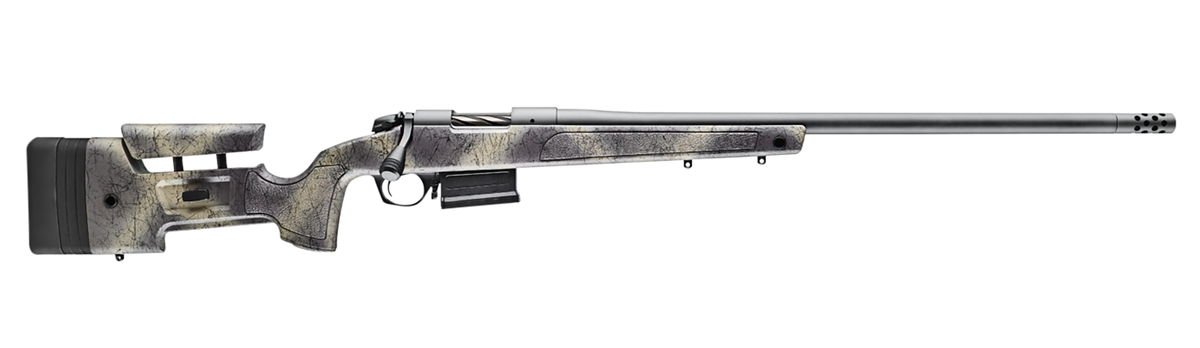 Bergara Rifles B-14 Wilderness HMR 300 PRC 26" 5+1 Bolt-Action Rifle - Sniper Gray Cerakote, Woodland Camo Stock