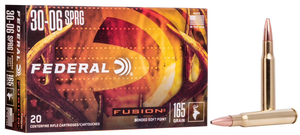 Federal Fusion 30-06 Springfield 165gr Bonded Soft Point 20 Rd - Box or Case