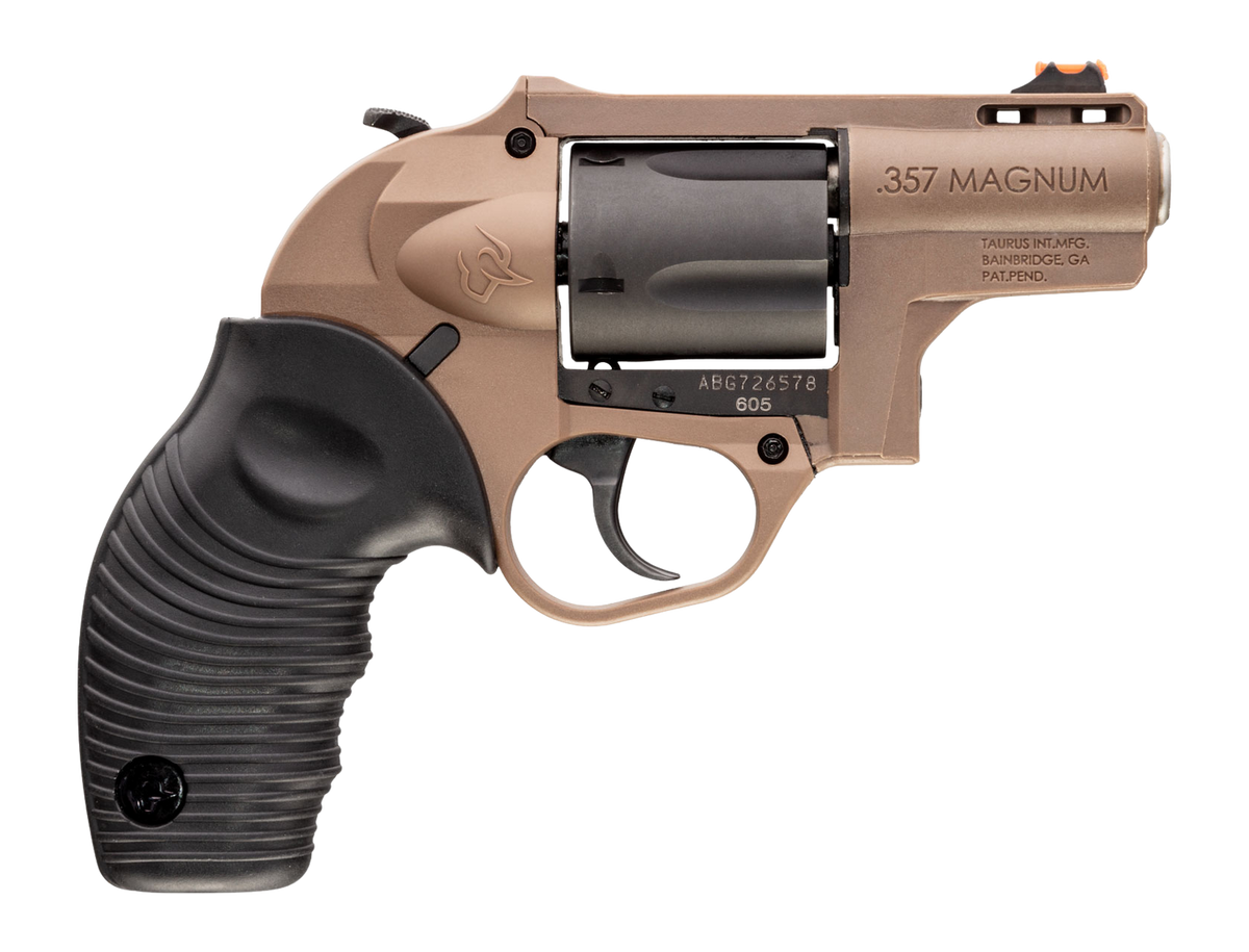 Taurus 605 Poly Protector Small 357 Mag/38 Special +P 2" 5-Shot DA/SA Revolver - Brown Polymer/Black