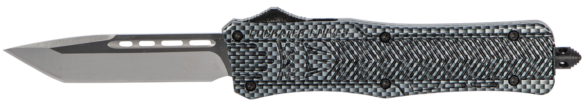 CobraTec CTK-1 Medium 3\" OTF Tanto Plain D2 Steel Carbon Fiber Aluminum Handle