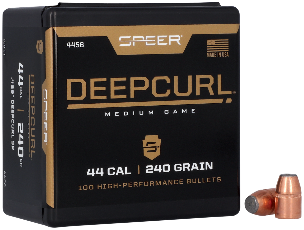 Speer Ammo 4456 DeepCurl .429 44 Cal 240gr Soft Point Reloading Bullets - 100/Box