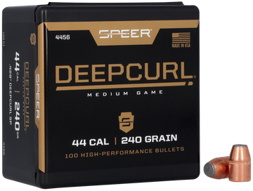 Speer Ammo 4456 DeepCurl .429 44 Cal 240gr Soft Point Reloading Bullets - 100/Box