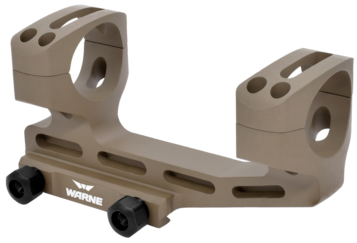 Warne LRSKEL1DE Skeletonized Scope Mount/Ring Combo 1" Extended 20 MOA Dark Earth Aluminum