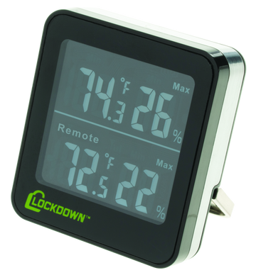 Battenfeld Lockdown 1116792 Wireless Hygrometer w/ Remote Sensor Black/Silver