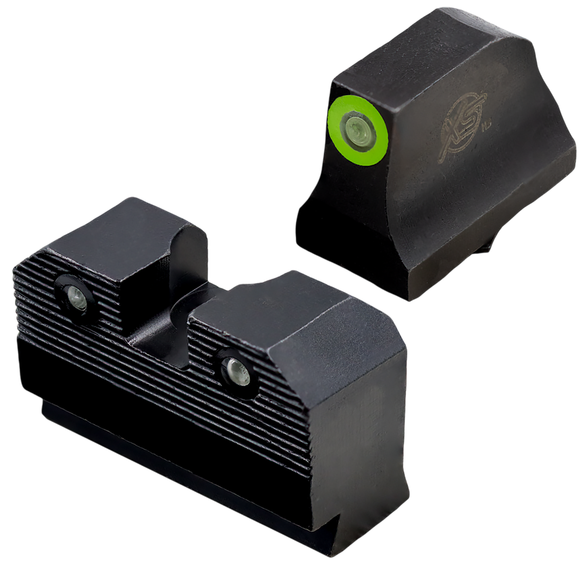 XS Sights R3D 2.0 Night Sight Set for Glock - Suppressor Height - Green Tritium Front / Black Oxide Frame