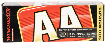 Winchester Ammo AA Sporting Clay 20 Gauge 2.75" 7/8oz #7.5 Shot 100 Rd - Box or Case