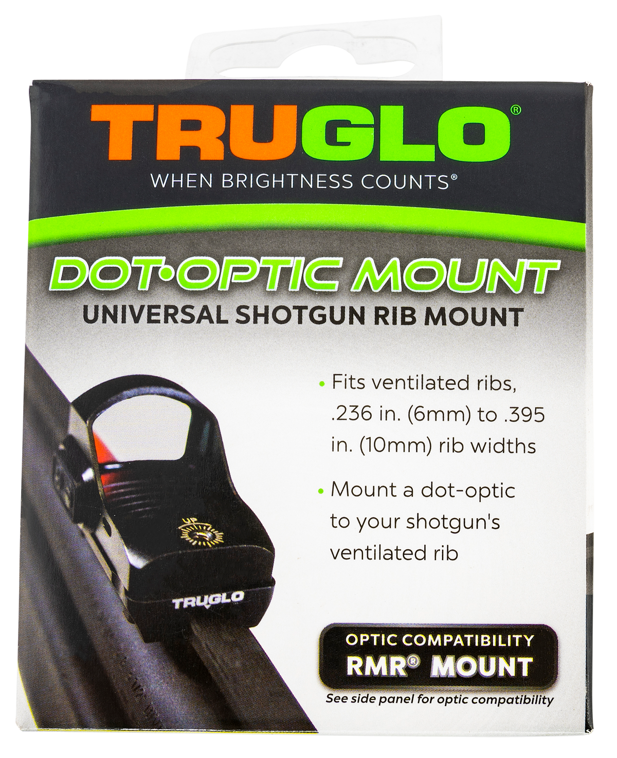 TruGlo TG8954U2 Universal Shotgun Rib Mount Black RMR Footprint