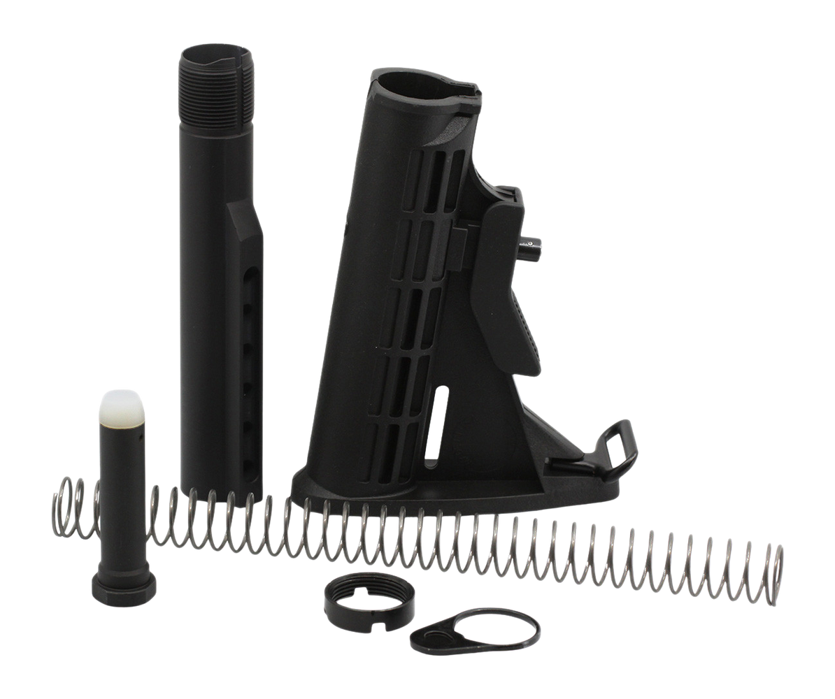 JE Machine Tech PS-ST2B+PS-BTM AR-15/AR-10 Mil-Spec 6-Position Collapsible Stock & Buffer Tube Combo - Black