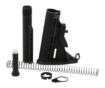 JE Machine Tech PS-ST2B+PS-BTM AR-15/AR-10 Mil-Spec 6-Position Collapsible Stock & Buffer Tube Combo - Black
