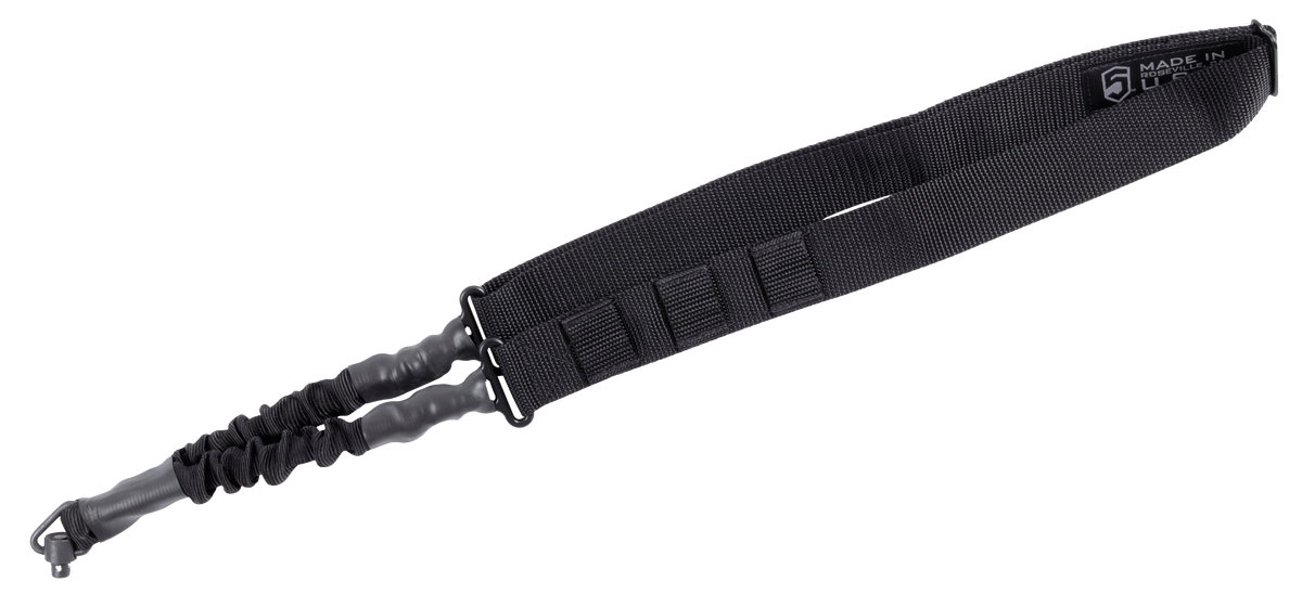 Phase 5 Weapon Systems SLGQD Single Point Sling Black Nylon w/Elastic Shock-Cord 24.50-33.50" Adjustable Bungee