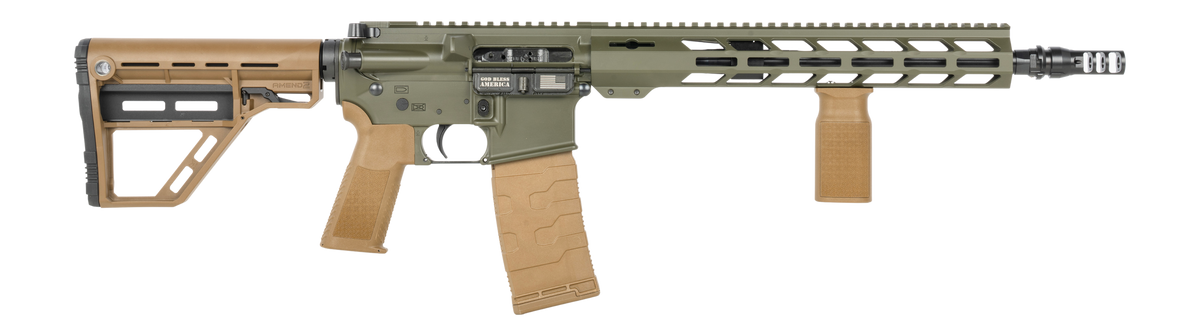 Patriot Ordnance Factory P-15 Base SMU 300 Blackout 13.75" 30+1 Semi-Auto Rifle - OD Green Cerakote
