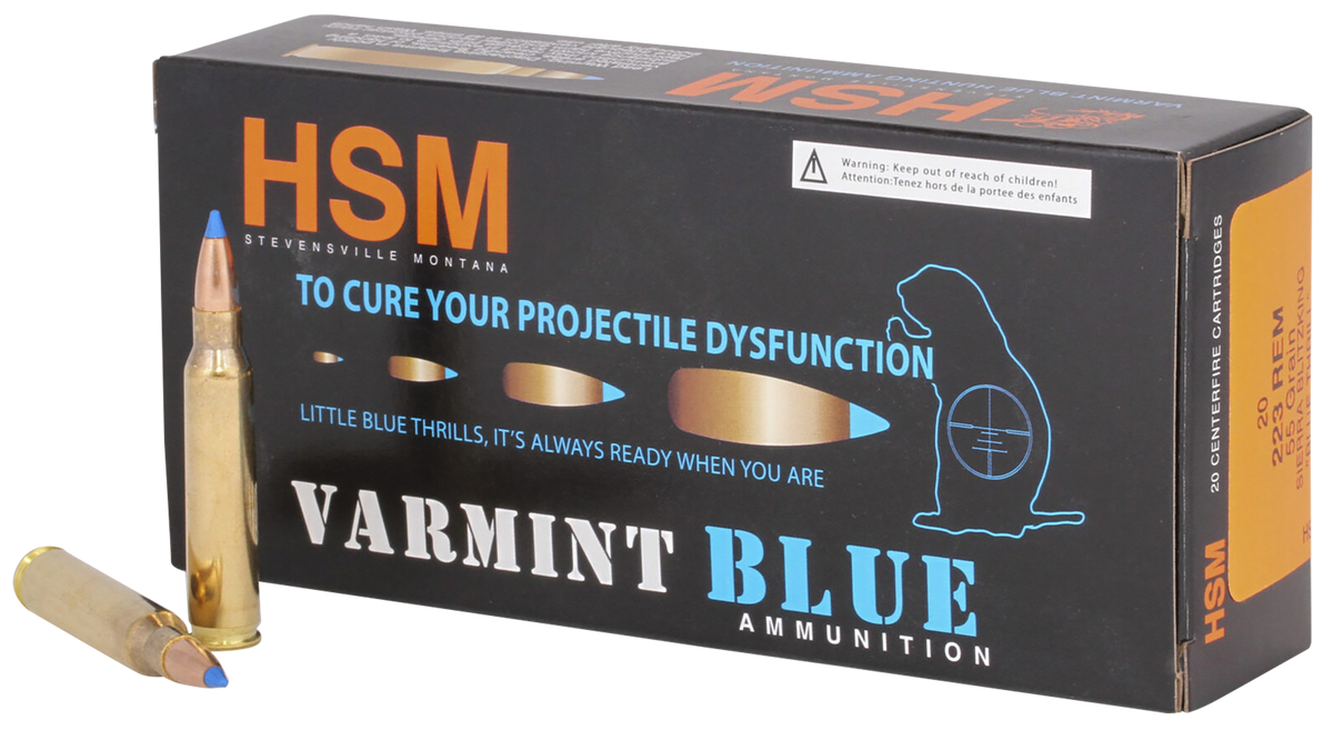 HSM Varmint 223 Rem 54gr Sierra BlitzKing 20 Rd - Box or Case