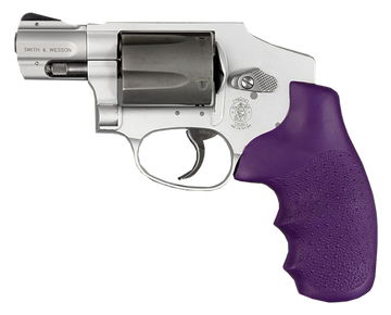 Hogue 60006 OverMolded Monogrip Cobblestone Purple Rubber Grip with Finger Grooves for S&W J-Frame Round Butt