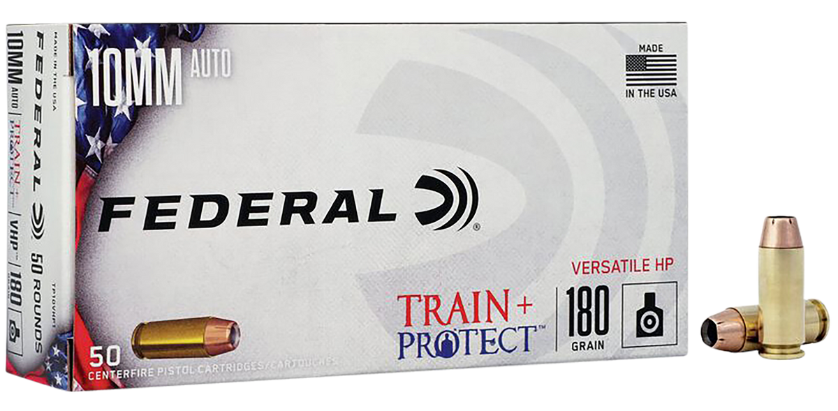 Federal Train + Protect 10mm Auto 180gr Versatile Hollow Point 50 Rd - Box or Case
