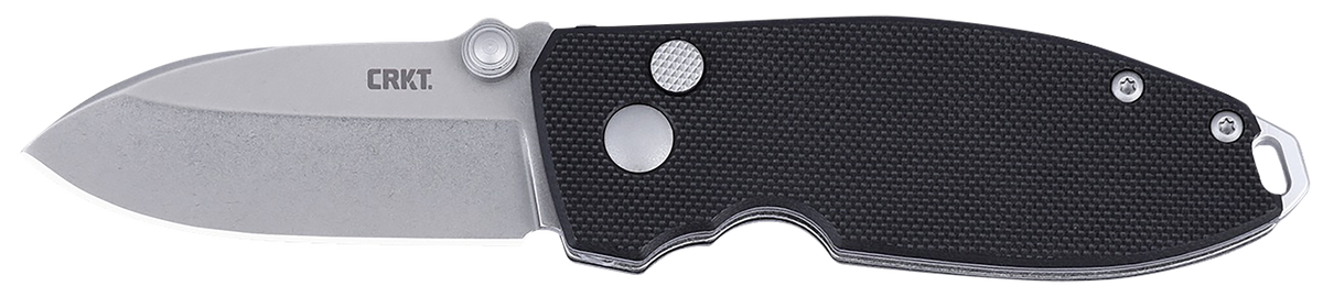 Columbia River CRKT 2474 Squid 2.27" Folding Plain Stonewashed D2 Steel Blade Black G10 Handle