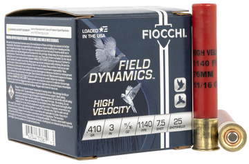 Fiocchi Field Dynamics High Velocity 410 Gauge 3" 11/16 oz 7.5 Shot - Box or Case