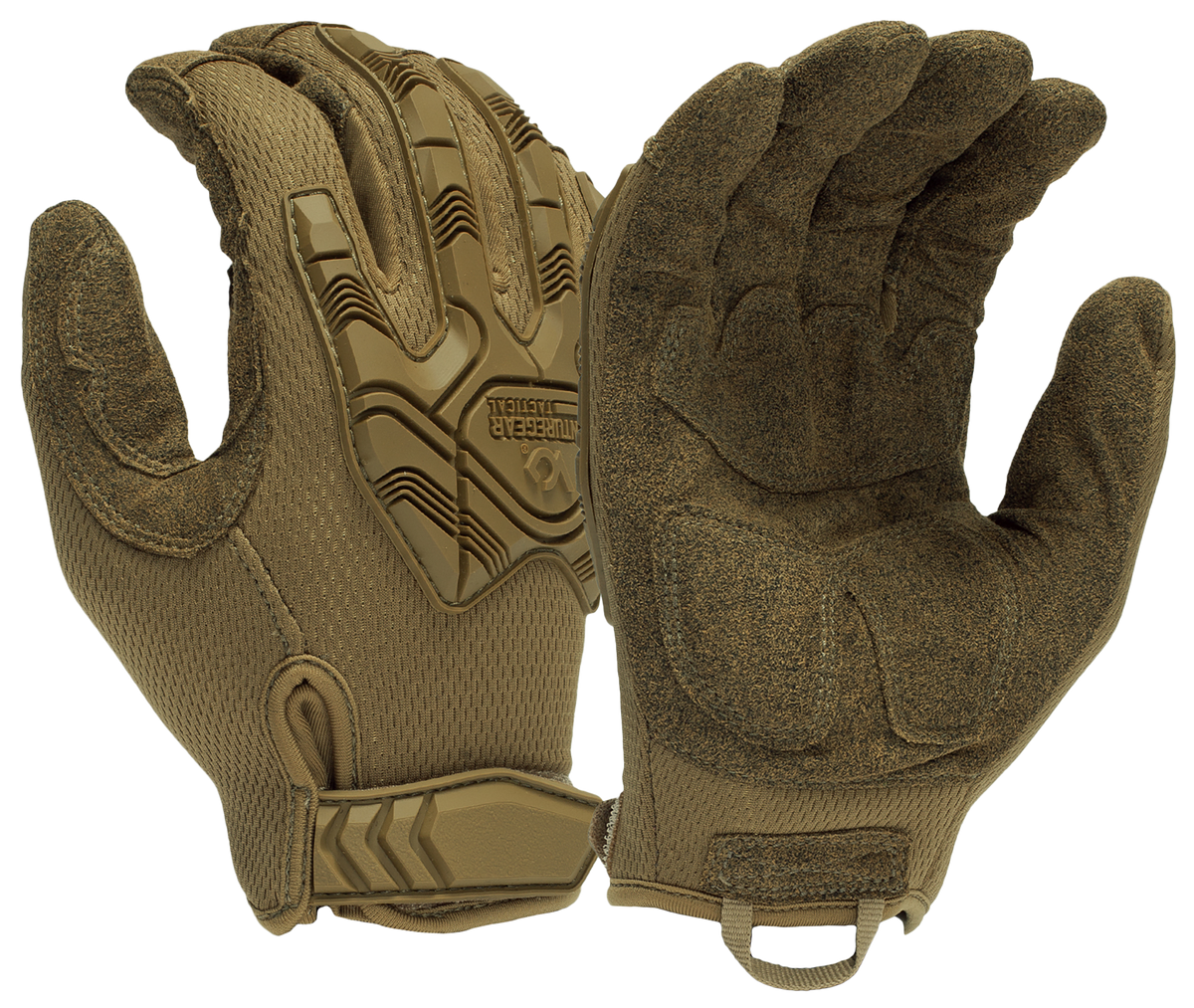 Pyramex VGTG40TM Impact Operator Heavy-Duty Brown Synthetic Leather Medium Hook & Loop Gloves