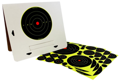 Birchwood Casey Shoot-N-C Reactive Target Variety Pack Self-Adhesive Paper Black/Yellow Bullseye 4 Pack