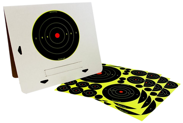 Birchwood Casey Shoot-N-C Reactive Target Variety Pack Self-Adhesive Paper Black/Yellow Bullseye 4 Pack