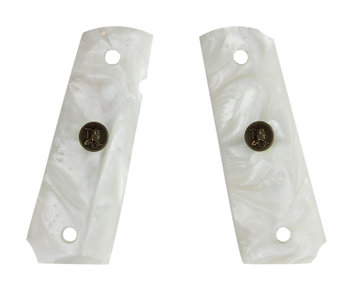 Pachmayr Custom 1911 Ambidextrous Safety Grip Panels - White Simulated Pearl